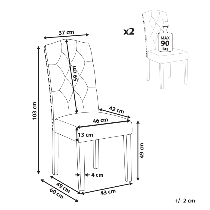 Set of 2 dining chairs SHIRLEY Light Beige [3]