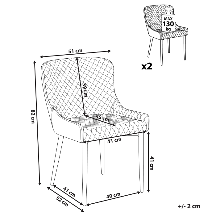 Set de 2 scaune dining SOLANO Catifea Galben [3]