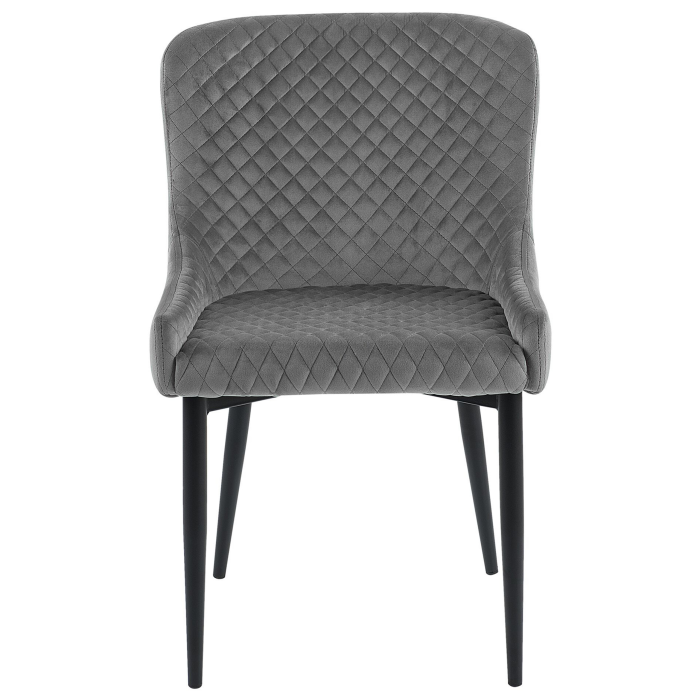 Set of 2 SOLANO Dining Stools Velvet Grey [5]