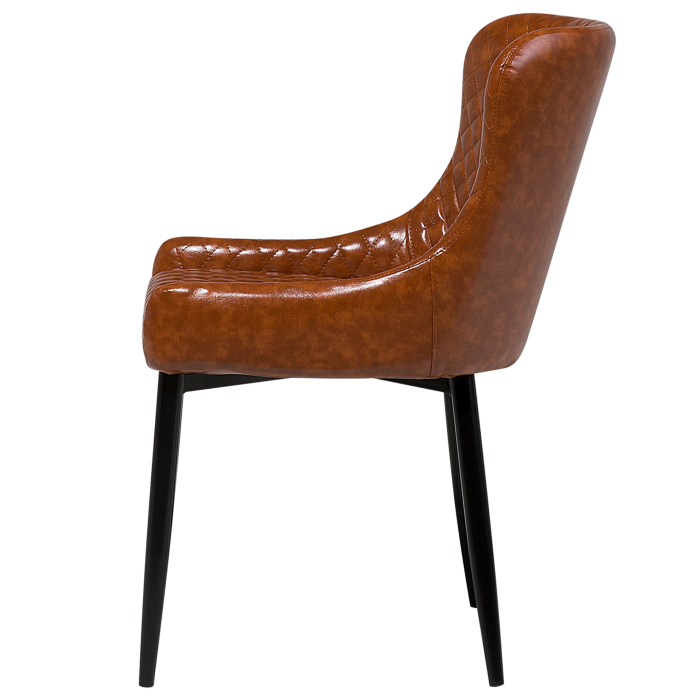 Set de 2 scaune dining SOLANO Piele ecologică Maro auriu [6]