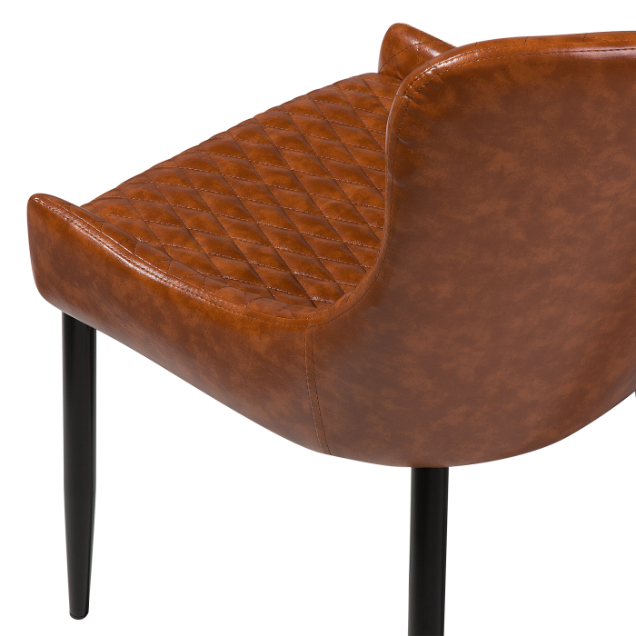 Set de 2 scaune dining SOLANO Piele ecologică Maro auriu [11]