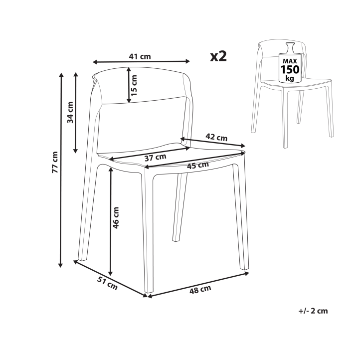 Set of 2 dining chairs SOMERS White [3]