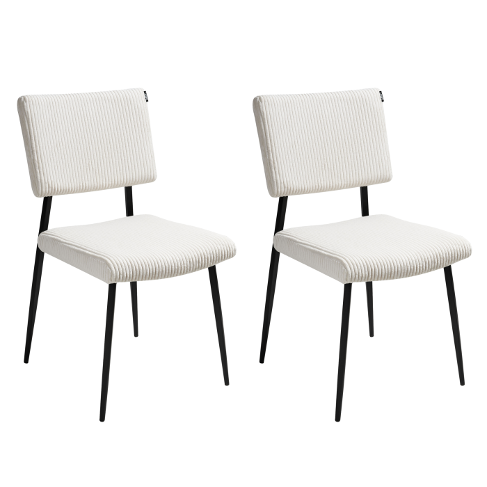 Set de 2 scaune dining STURGIS Velur Alb-murdar [4]