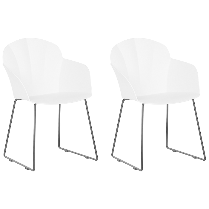 Set of 2 SYLVA Dining Stools White [2]