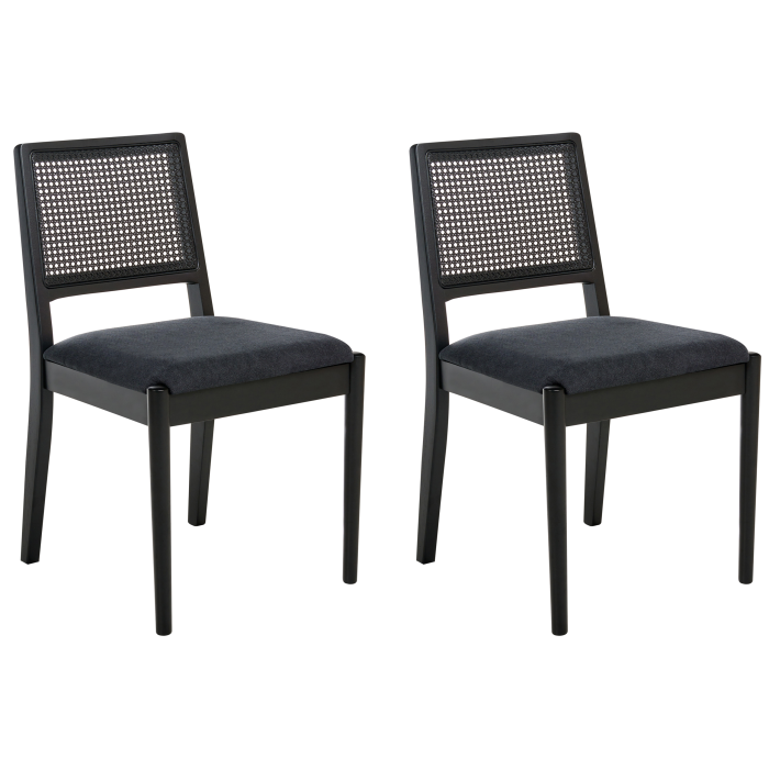 Set of 2 dining chairs TAMARAC Wood Black [2]