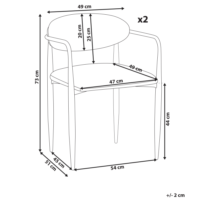 Set of 2 dining chairs TANEVIK Off-white [3]