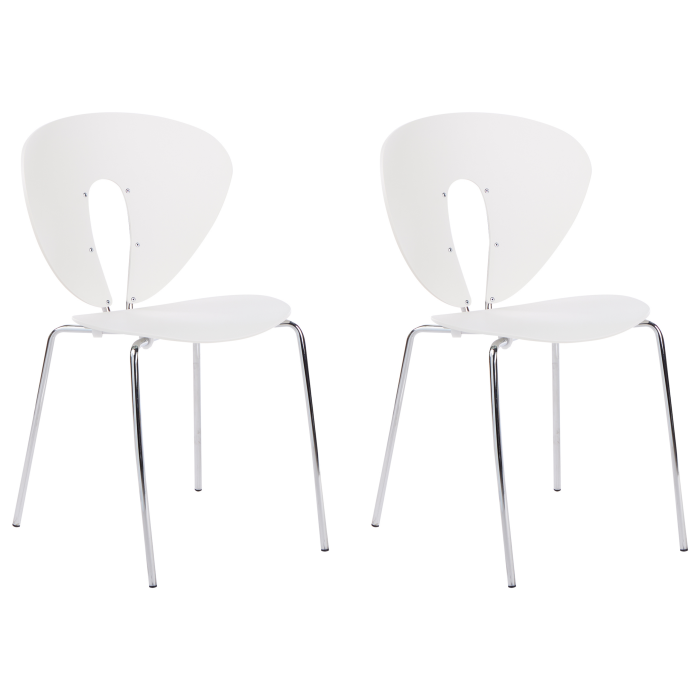 Set of 2 Dining Chairs TRACY White [2]