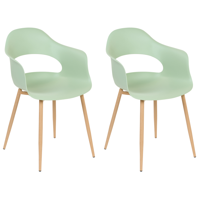 Set of 2 Dining Chairs UTICA Light Green [2]