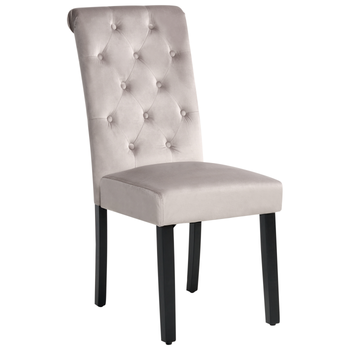 Set de 2 scaune dining VELVA Catifea Gri [5]