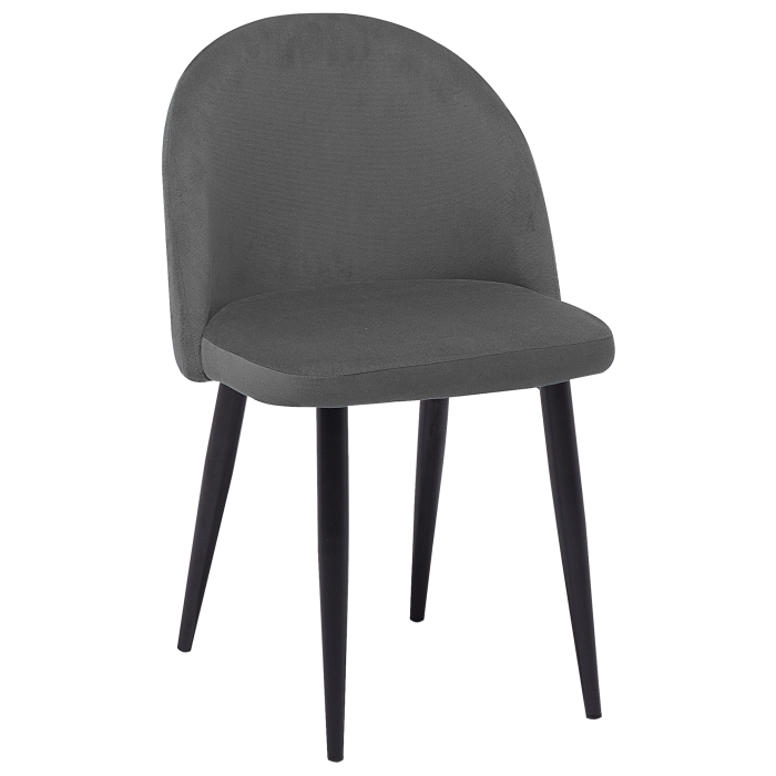 Set of 2 Dining Chairs VISALIA Velvet Grey [5]