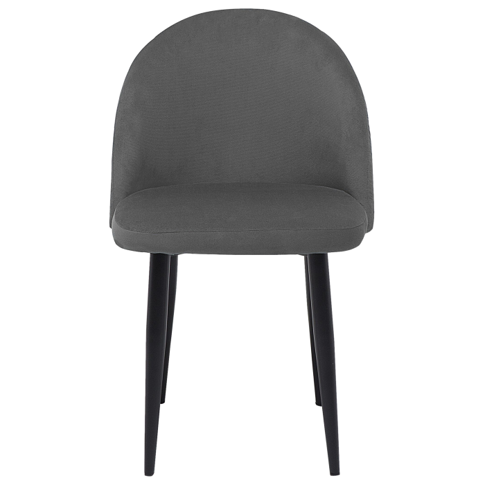 Set of 2 Dining Chairs VISALIA Velvet Grey [4]