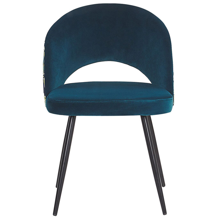 Set of 2 VIVIAN Dining Chairs Velvet Navy Blue [6]