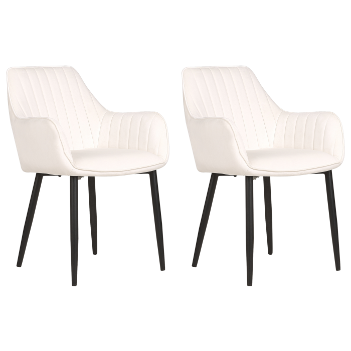 Set de 2 scaune dining WELLSTON Catifea Alb-murdar [2]