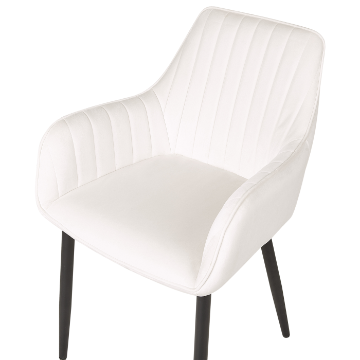 Set de 2 scaune dining WELLSTON Catifea Alb-murdar [7]