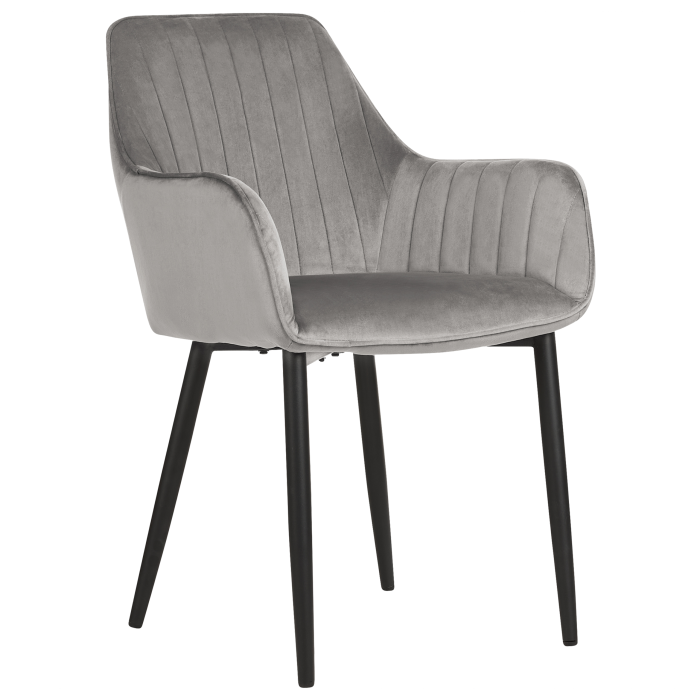 Set of 2 Dining Chairs WELLSTON Velvet Dark Grey [4]