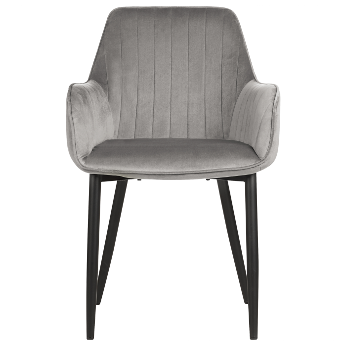 Set of 2 Dining Chairs WELLSTON Velvet Dark Grey [5]