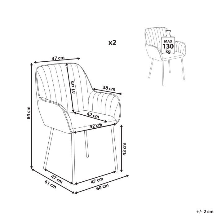 Set de 2 scaune dining WELLSTON Catifea Verde închis [3]