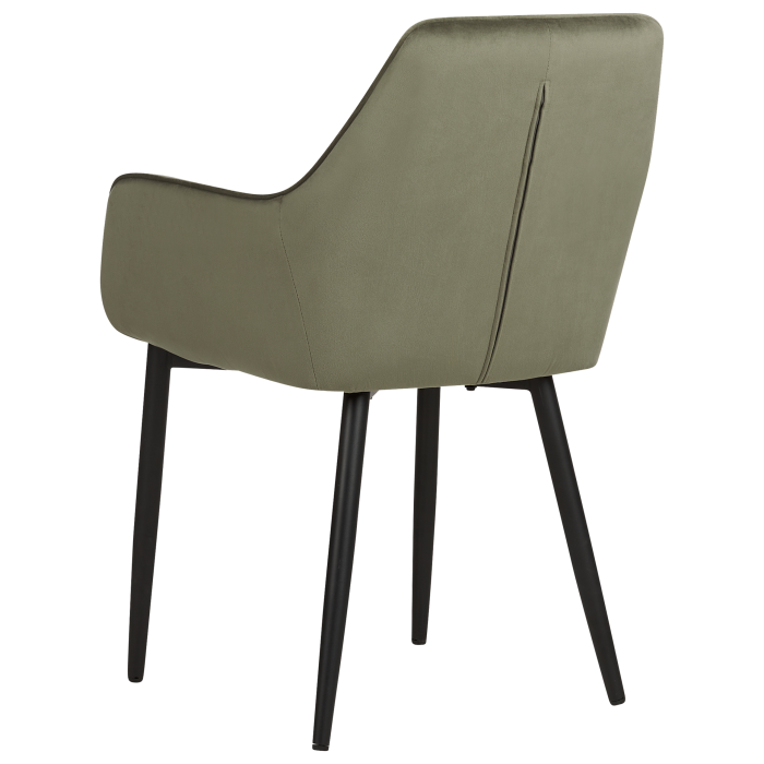 Set of 2 dining chairs WELLSTON Velvet Olive Green [6]