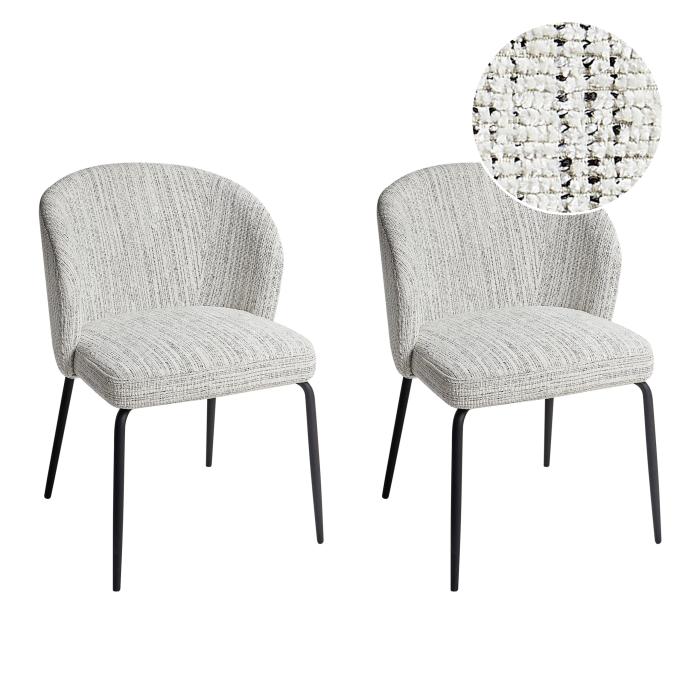Set of 2 Dining Chairs ZANA White [2]