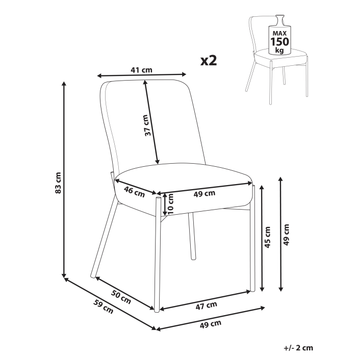 Set de 2 scaune MALIN Boucle Verde închis [3]