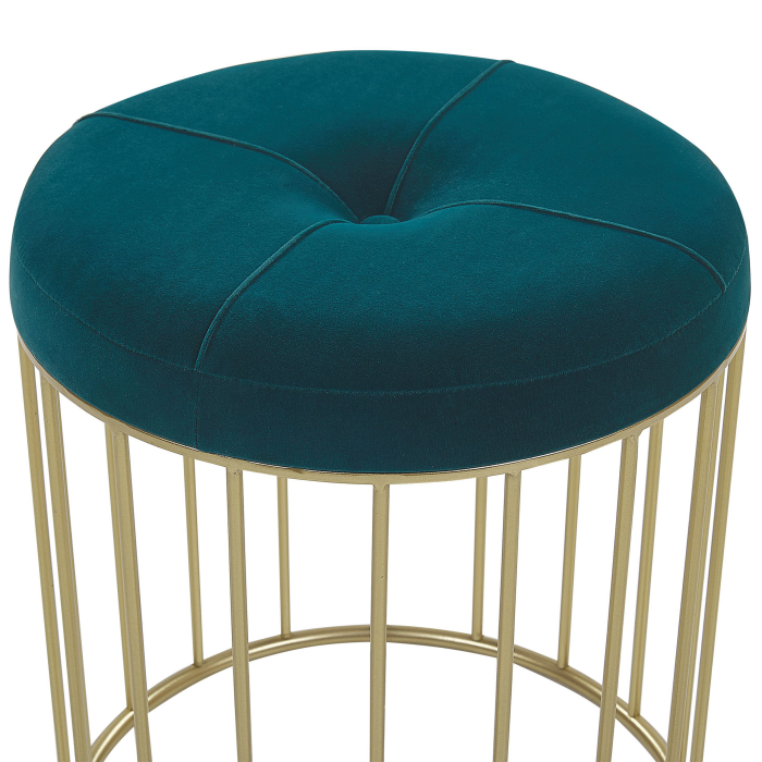 Set of 2 stool chairs LUBBOCK Velvet Green Blue [5]