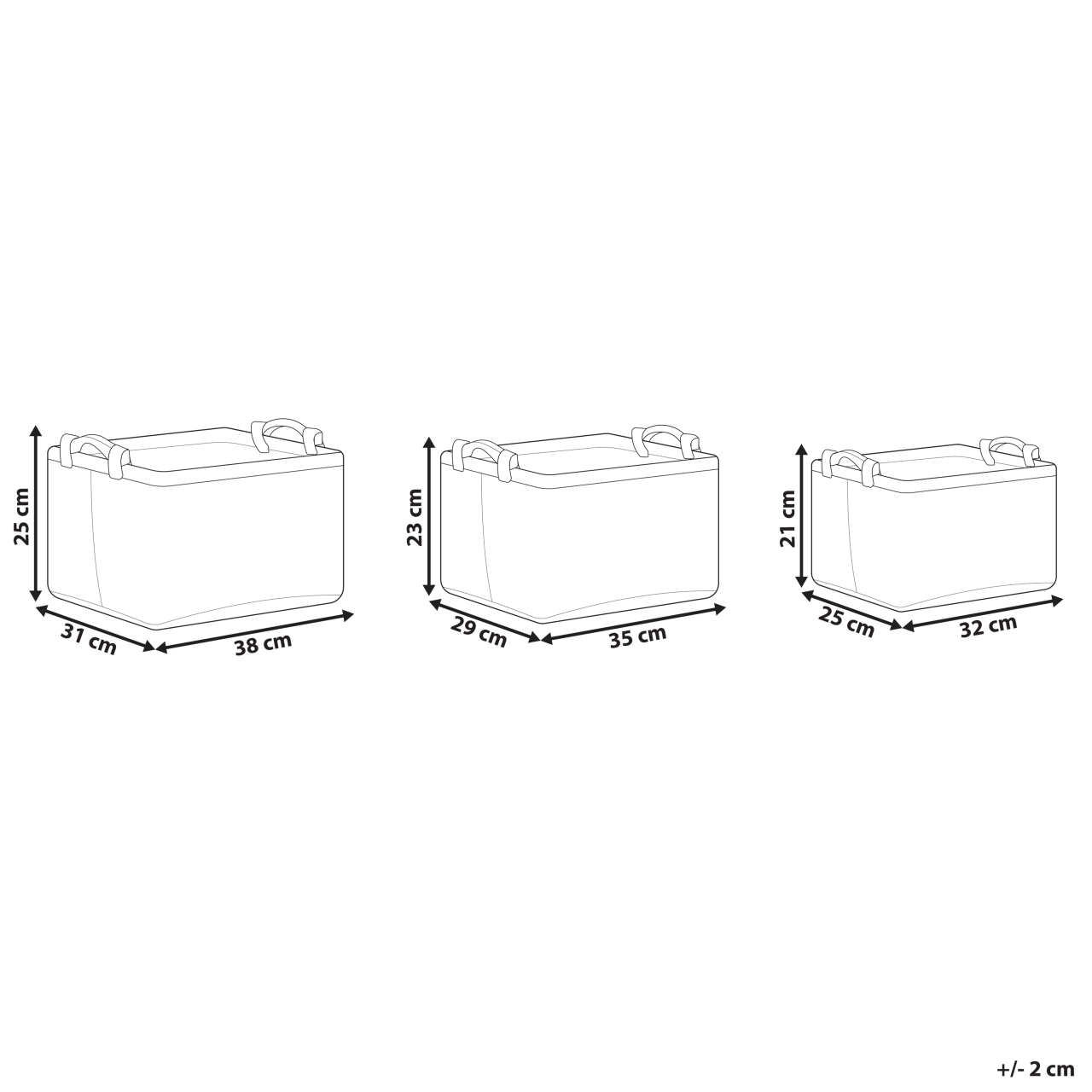 Set de 3 coșuri BAYSAI Pâslă Gri deschis [3]