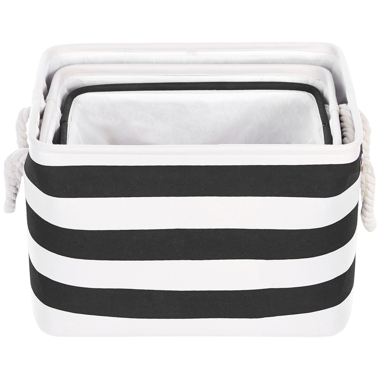 DARQAB 3-piece basket Cotton Black/White [4]