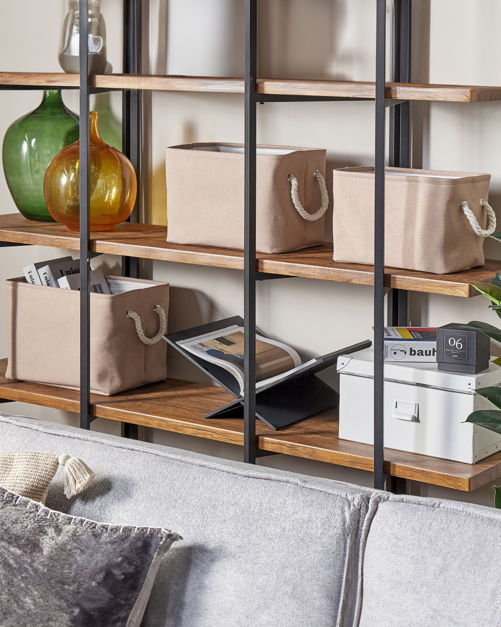 Set de 3 coșuri DARQAB Bumbac Taupe [1]