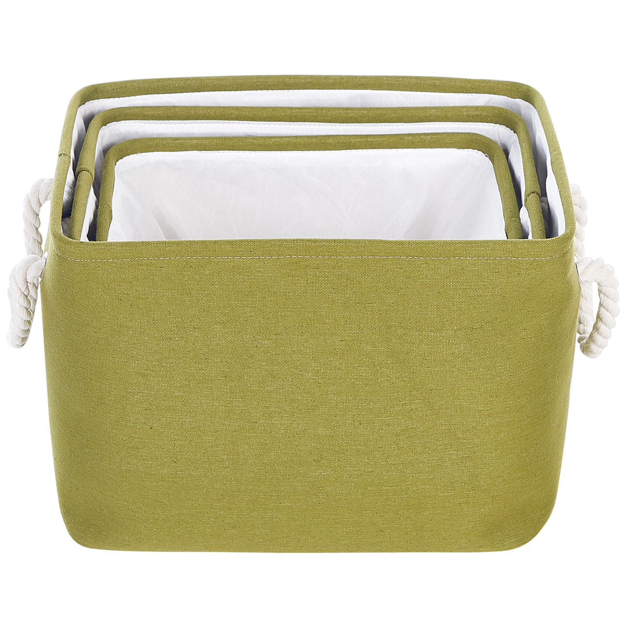 Set of 3 DARQAB baskets Cotton Olive green [4]