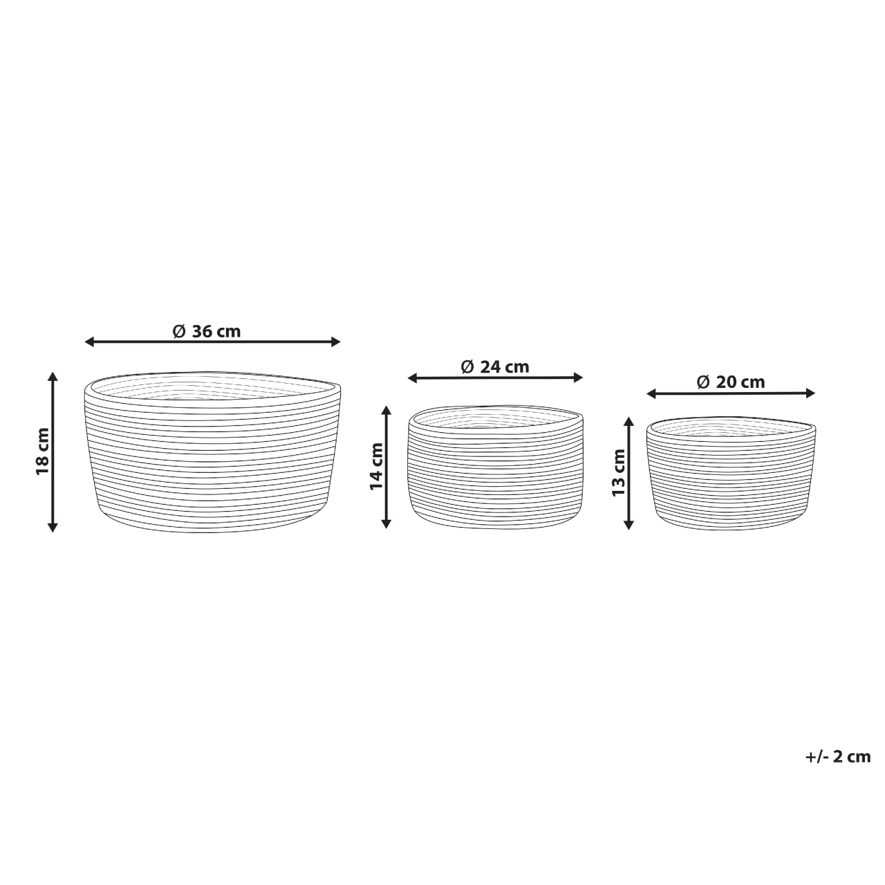 Set de 3 coșuri TAJORI Iută Natural [3]