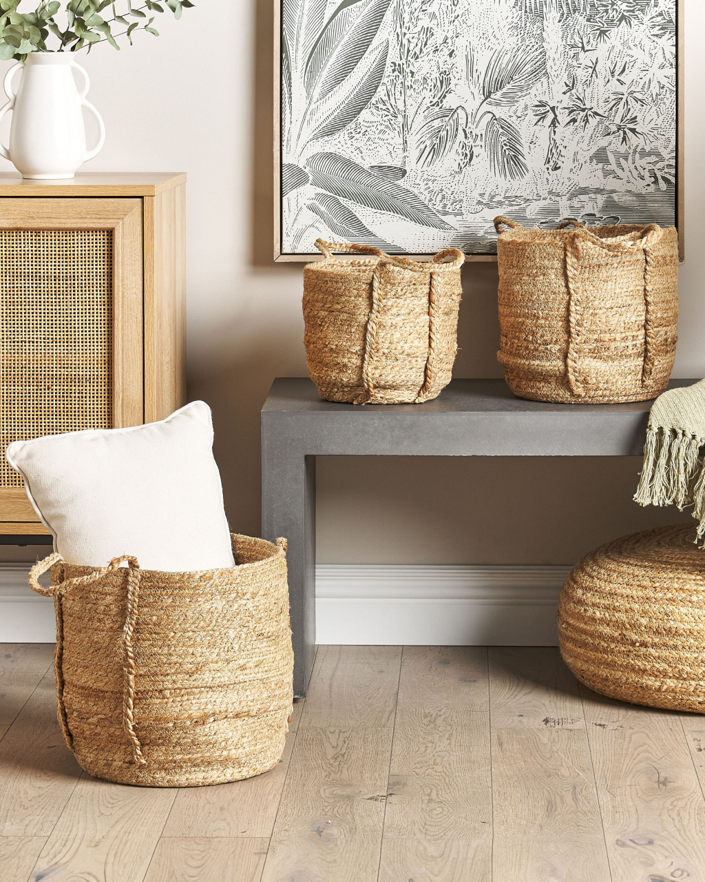 Set de 3 coșuri WADH Iută Natural [1]