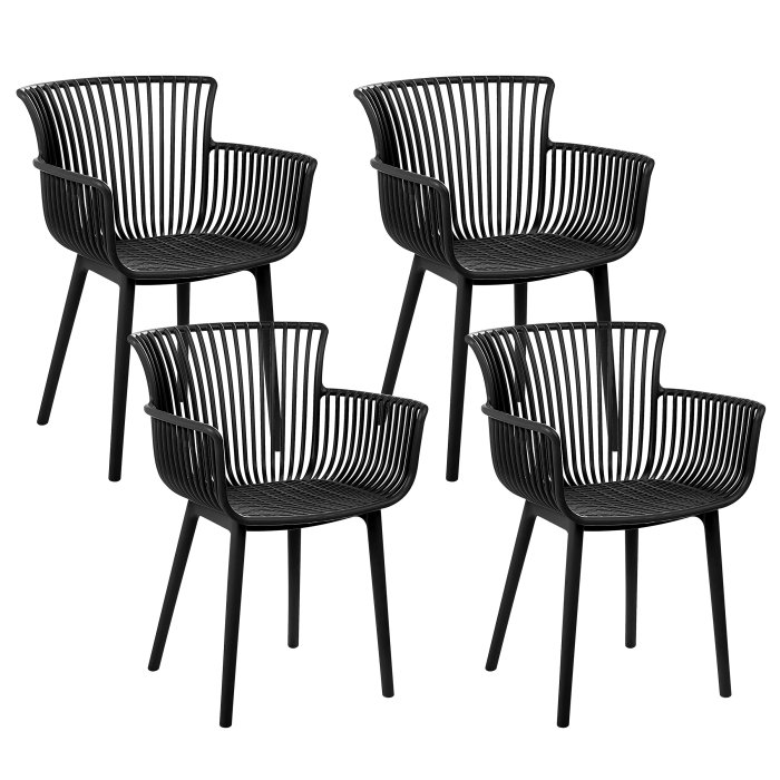 Set de 4 scaune de grădină PESARO Negru [2]
