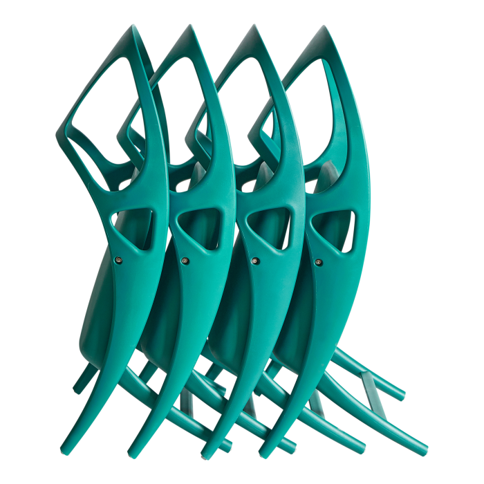 Set de 4 scaune de grădină Pliabil NEMI Albastru verzui [9]