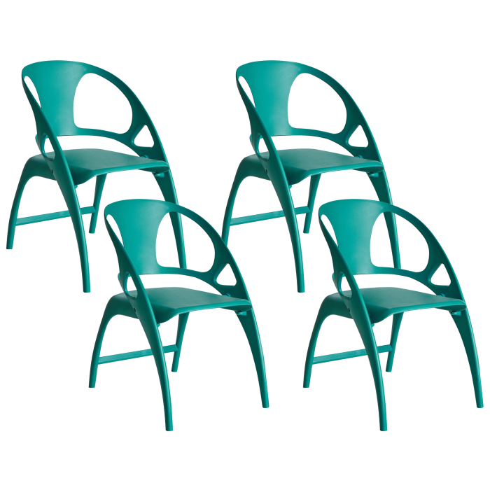 Set de 4 scaune de grădină Pliabil NEMI Albastru verzui [2]