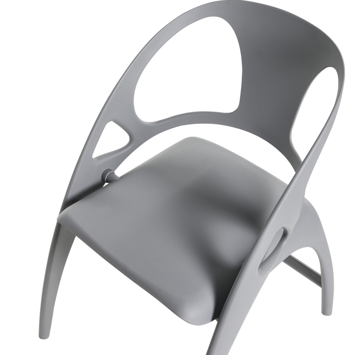 Set of 4 NEMI Folding Garden Stools Grey [10]