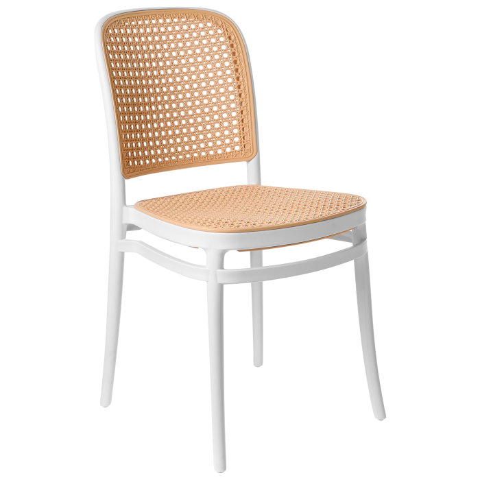 Set of 4 garden chairs PLOSE White/Beige [4]