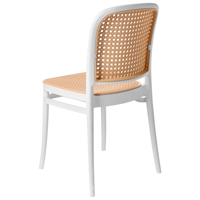 Set of 4 garden chairs PLOSE White/Beige [6]