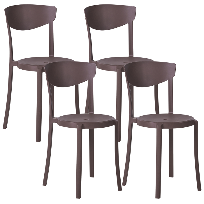 Set of 4 garden chairs VIESTE Brown [2]
