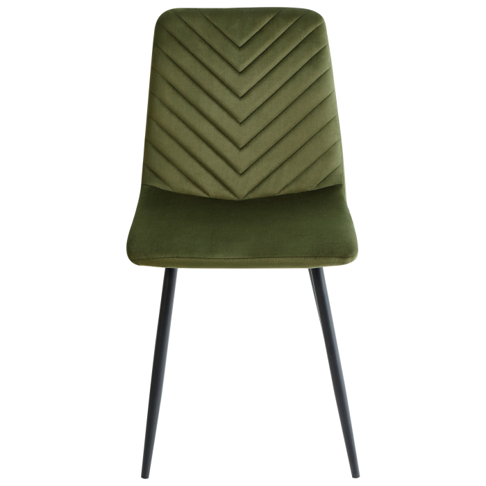 Set of 4 dining chairs HAVRE Olive Green Velvet [5]
