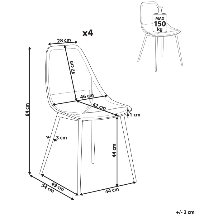 Set de 4 scaune dining HAZELTON Alb [3]