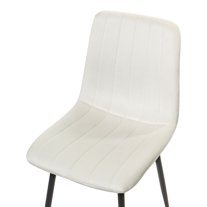 Set of 4 Dining Chairs KALISPELL Velvet Off-White [7]