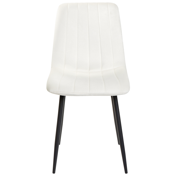 Set of 4 Dining Chairs KALISPELL Velvet Off-White [5]