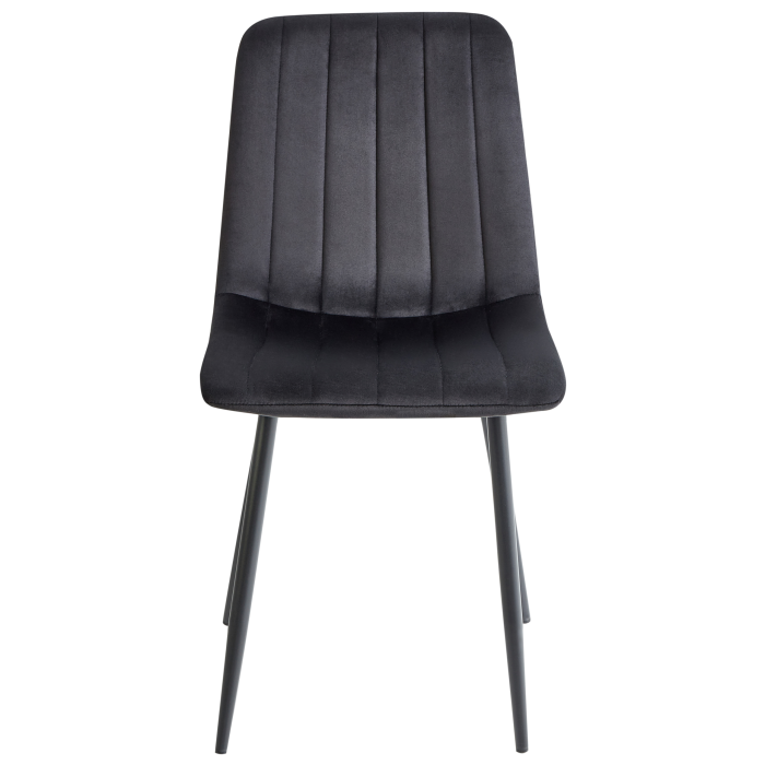 Set of 4 dining chairs KALISPELL Velvet Black [5]