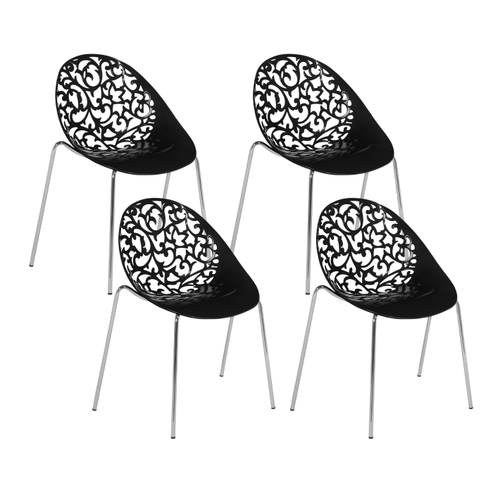 MUMFORD dining chair set of 4 Black [2]
