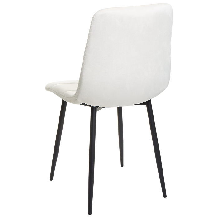 Set of 4 POWELL Dining Chairs Velvet Off-White [6]