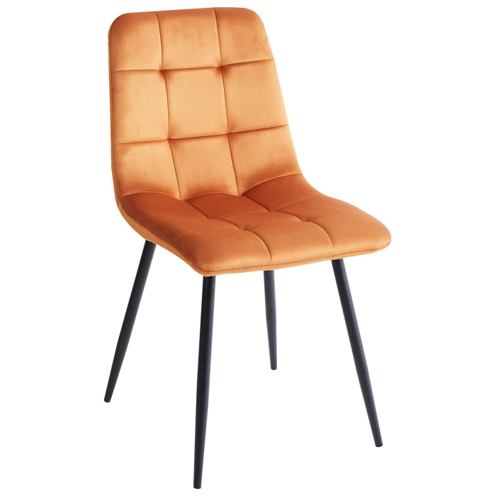 Set of 4 dining chairs POWELL Velvet Orange [4]