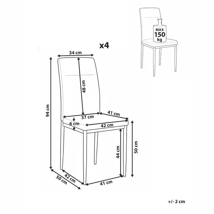 Set de 4 scaune dining RINER  Gri [3]