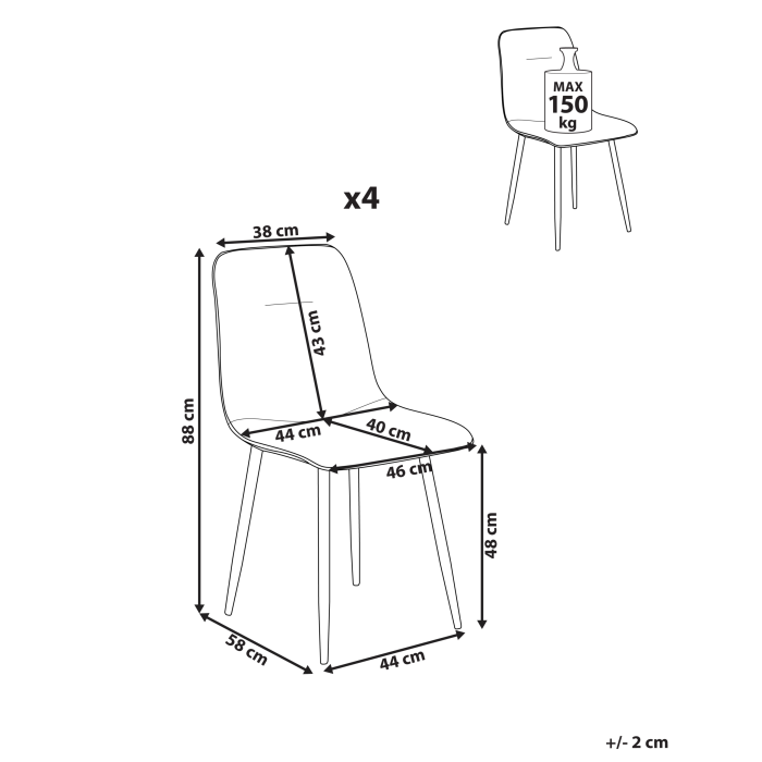 Set de 4 scaune dining TUSCOLA  Bej deschis [3]