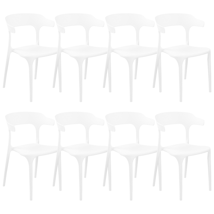 Set de 8 scaune dining GUBBIO Alb [2]