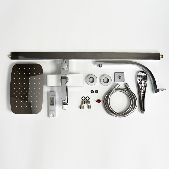 Sistem de duș cu para și pipă pivotantă Lemark Melange LM4962CW crom alb - Sanitare Online [3]